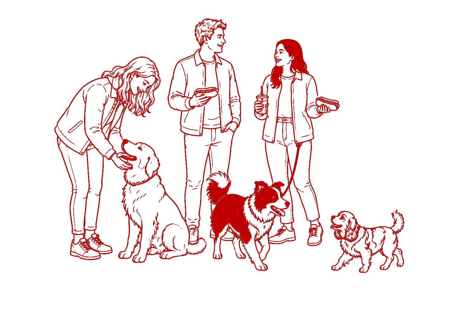 Personas con sus mascotas disfrutando del Dog Meetup